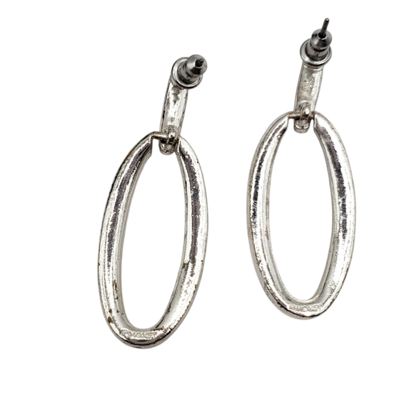 Monet Silver Tone Rhinestone Earrings Stud Elegant Bling Wedding - Picture 4 of 8